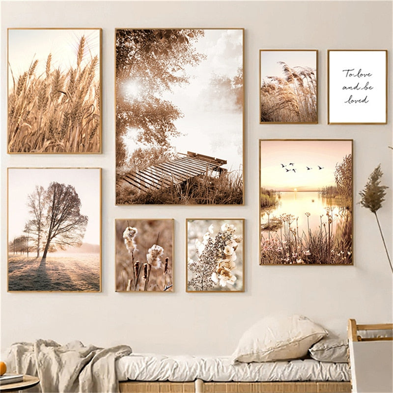 Arthia Designs - Autumn Sunlight Paddy Field Canvas Art - Review