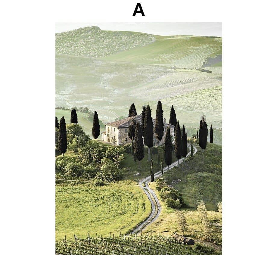 Arthia Designs - Vintage Meadow Waterfall Village Canvas Art - Review