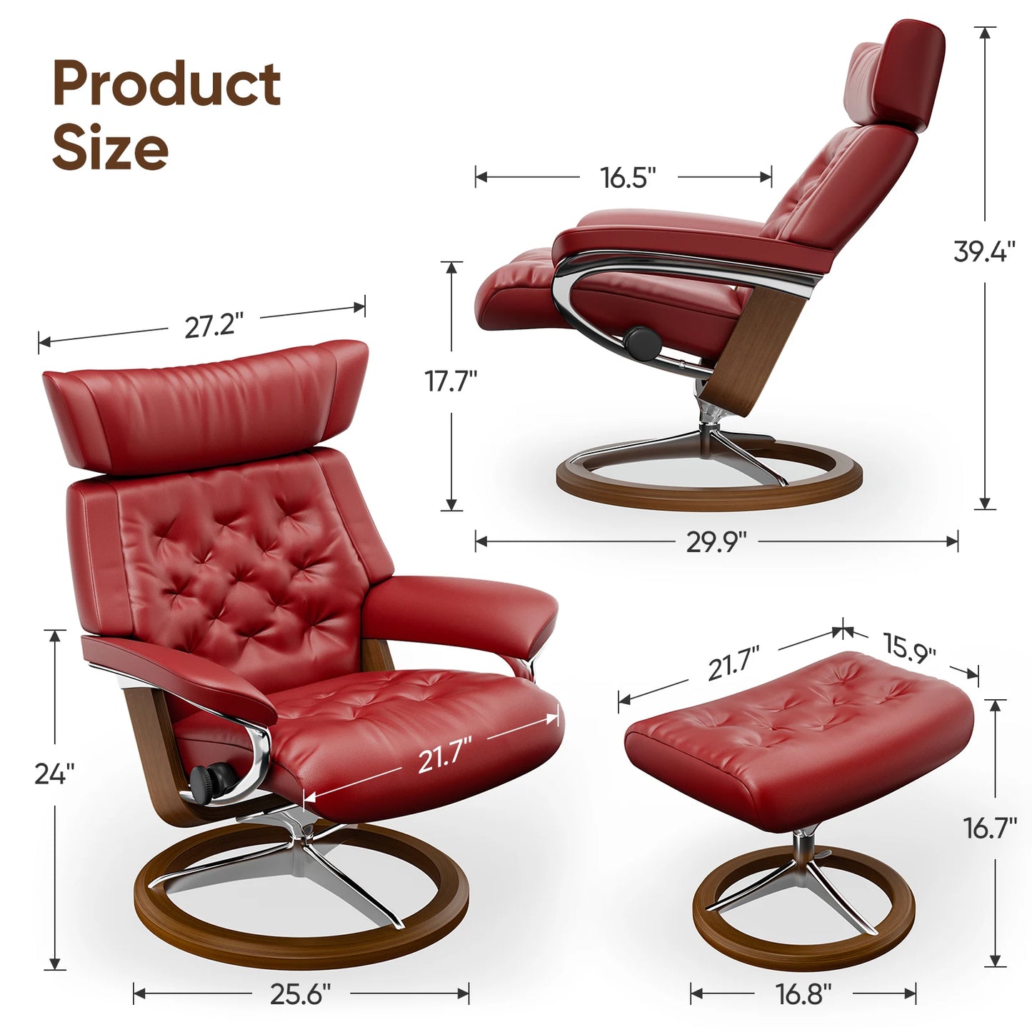 Arthia Designs - Luxe Comfort Recliner Chair with Ottoman | Genuine Leather - Review