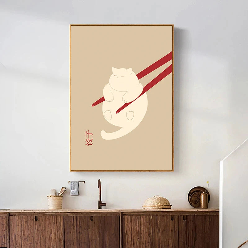 Arthia Designs - Funny Lazy Cat Dumpling Canvas Art - Review