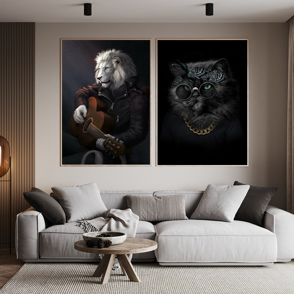 Arthia Designs - Smoking Lion Monkey Tiger Canvas Art - Review