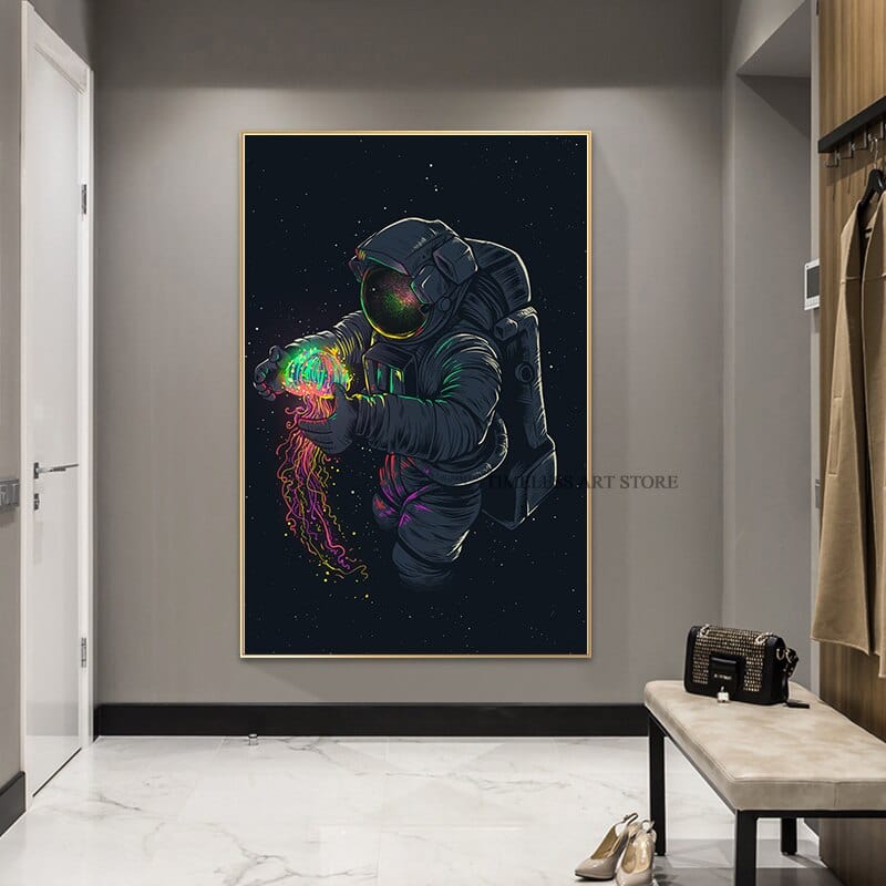 Arthia Designs - Astronaut Playing With Jellyfish Canvas Art - Review