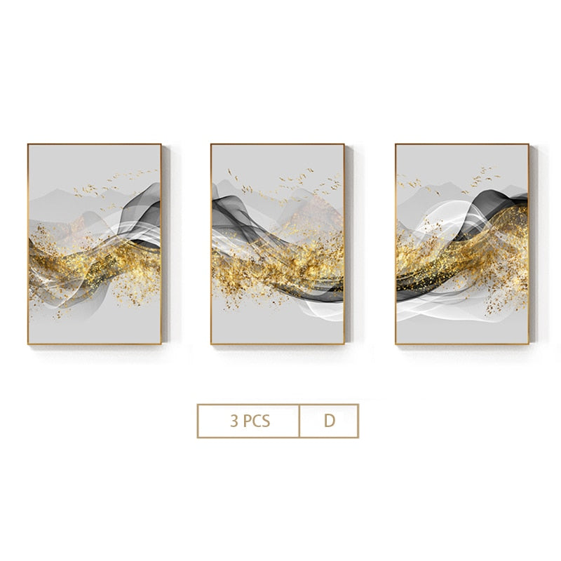 Arthia Designs - Abstract Flow Golden Splashes Canvas Art - Review