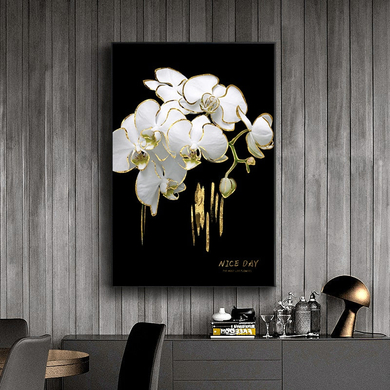 Arthia Designs - Luxury Golden White Roses Canvas Art - Review