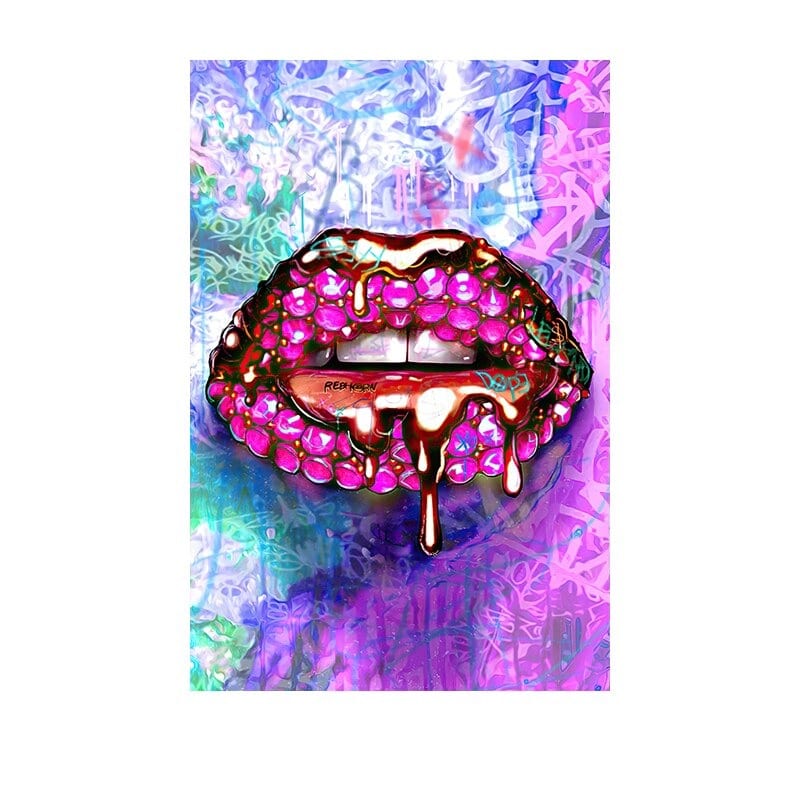 Arthia Designs - Colorful Sexy Seductive Lips Canvas Art - Review