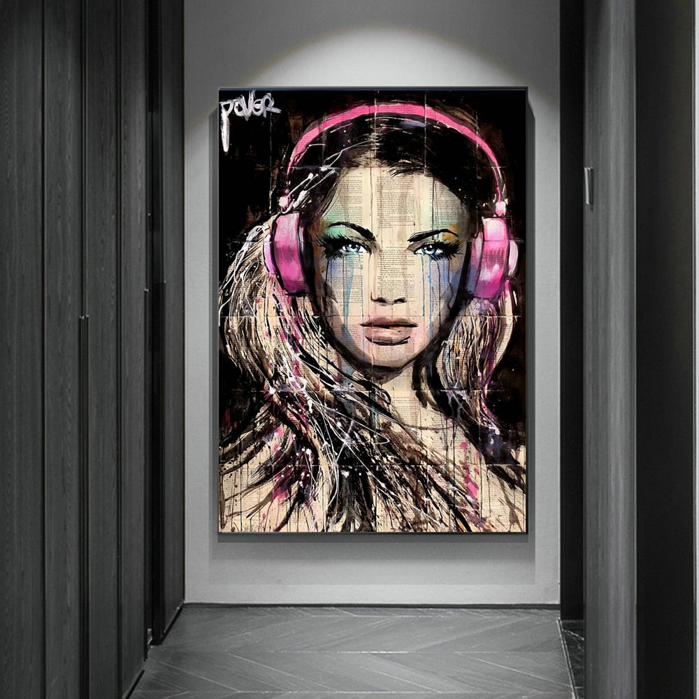 Arthia Designs - Modern Abstract Woman Face Graffiti Canvas Art - Review