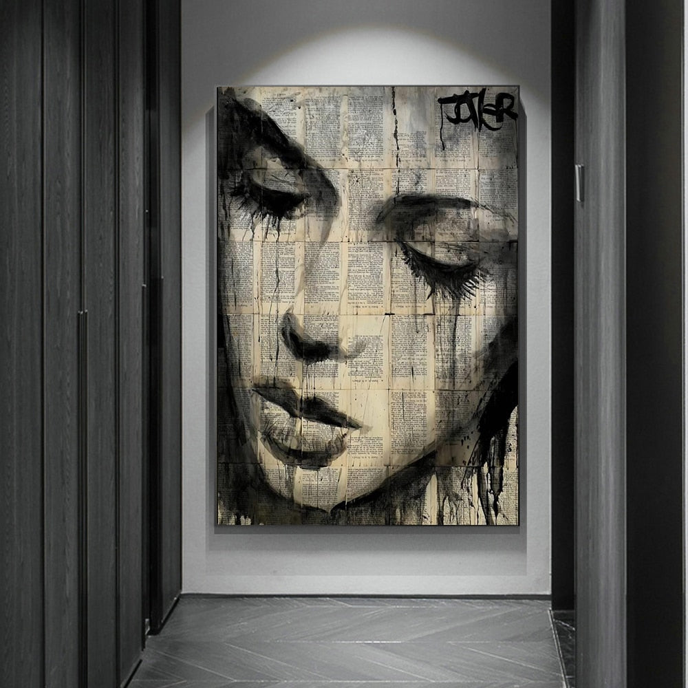 Arthia Designs - Modern Abstract Woman Face Graffiti Canvas Art - Review