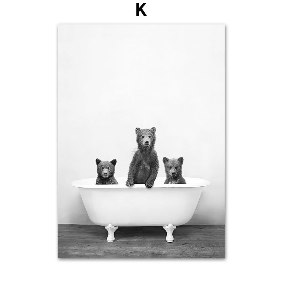 Arthia Designs - Cute Animals Bathing Canvas Art - Review