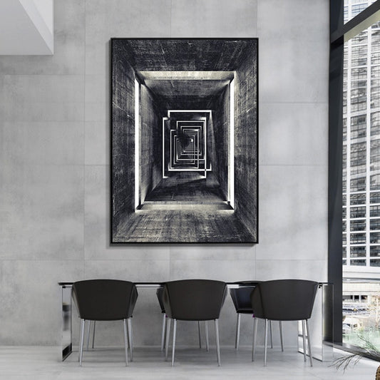 Arthia Designs - Black White Geometry Space Corridor Canvas Art - Review