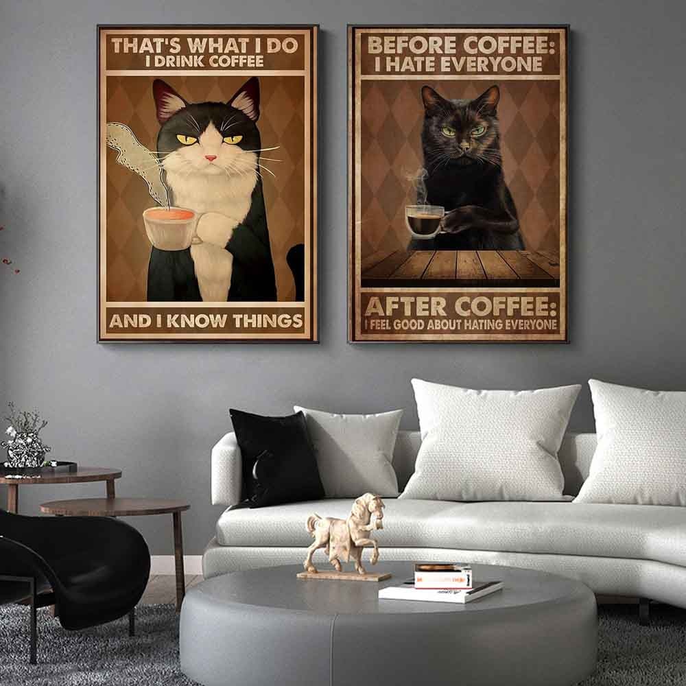 Arthia Designs - Funny Vintage Black Cat Canvas Art - Review