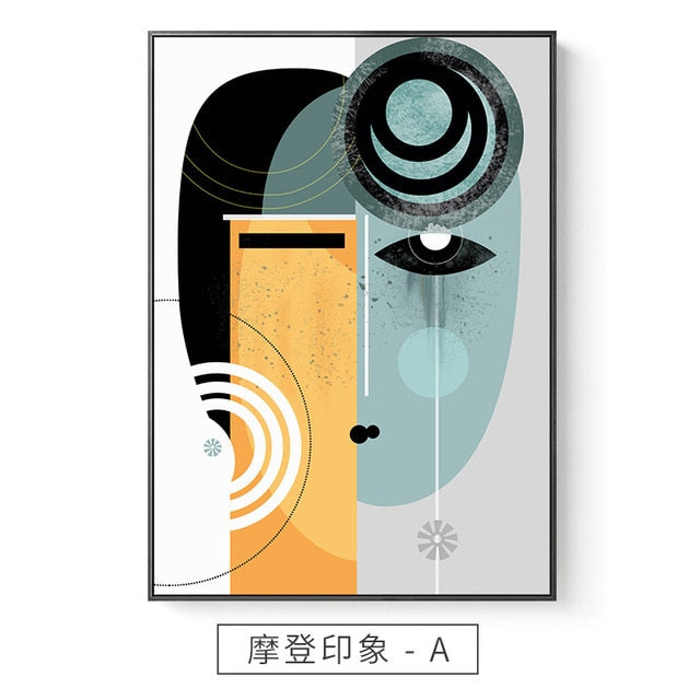 Arthia Designs - Abstract Geometric Face Figure Canvas Art - Review