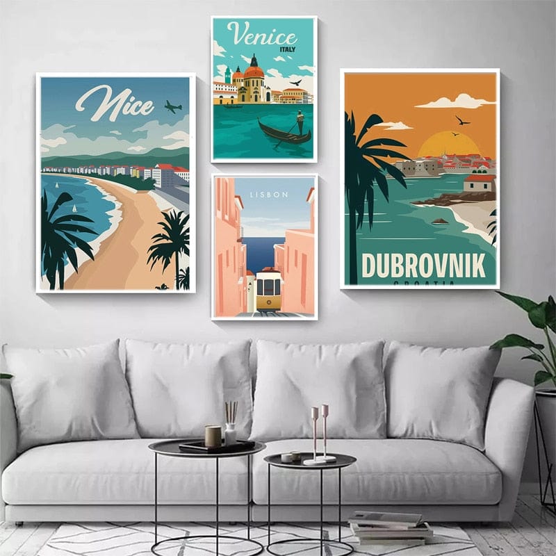 Arthia Designs - Vintage Famous Travel Destination Cities Canvas Art - Review