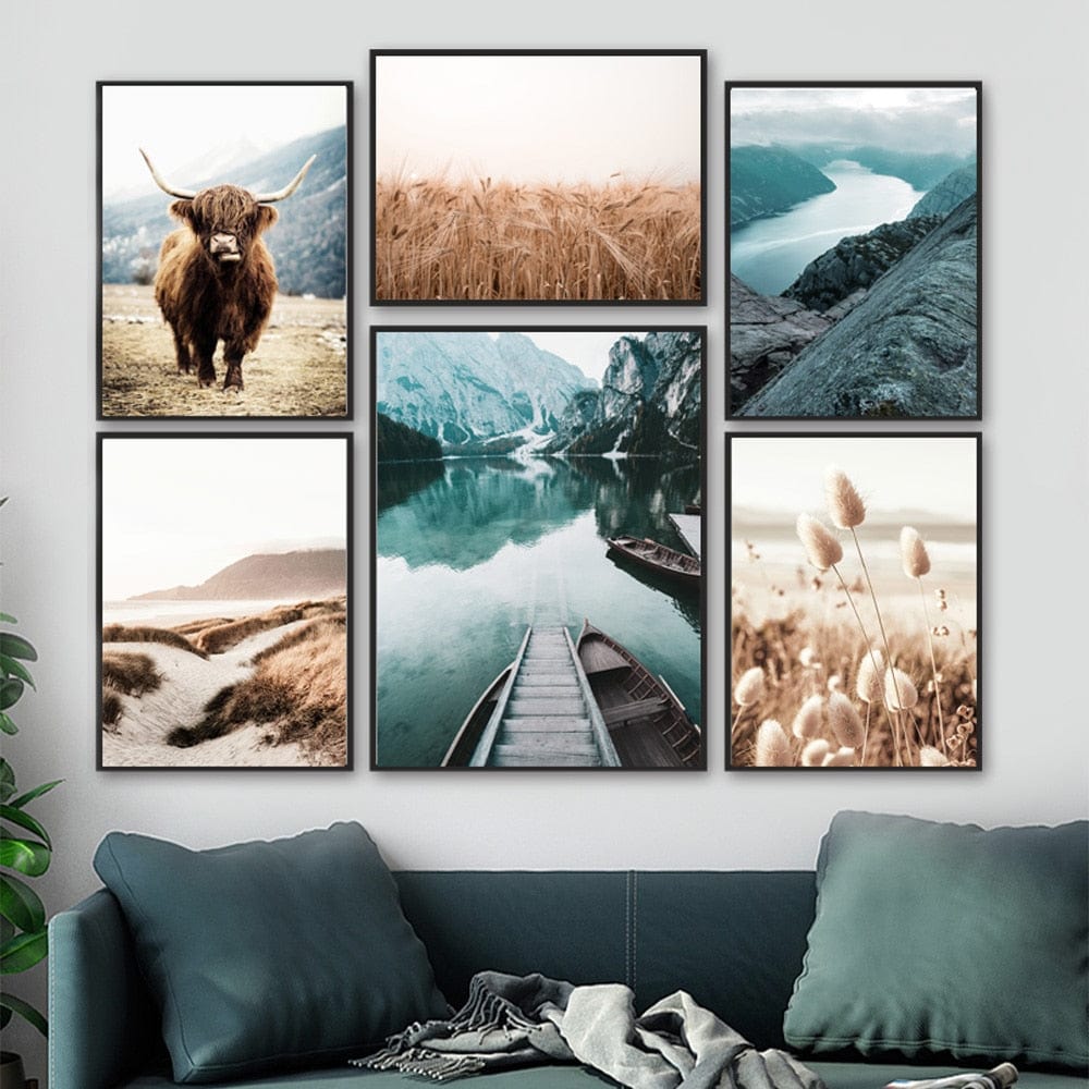 Arthia Designs - Nature Wild Ox Mountain Lake Canvas Art - Review