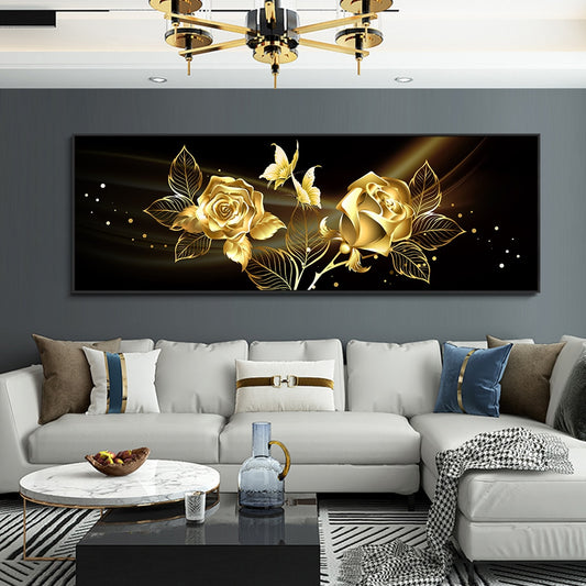 Arthia Designs - Modern Abstract Golden Flower Canvas Art - Review