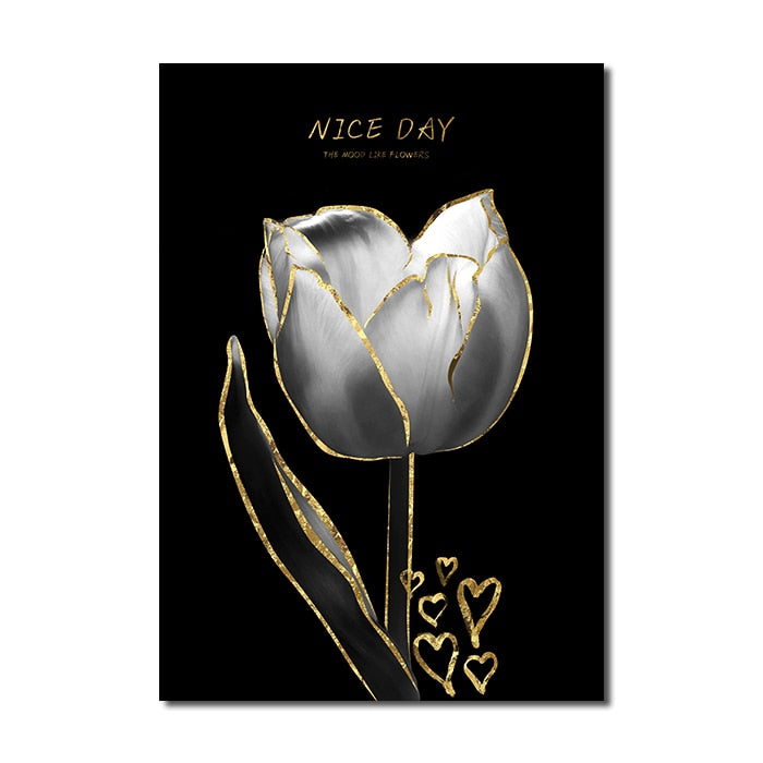 Arthia Designs - Luxury Golden White Roses Canvas Art - Review