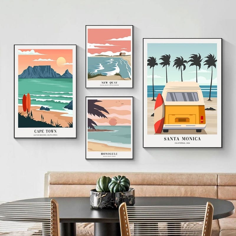 Arthia Designs - Santa Monica Honolulu Beaches Canvas Art - Review