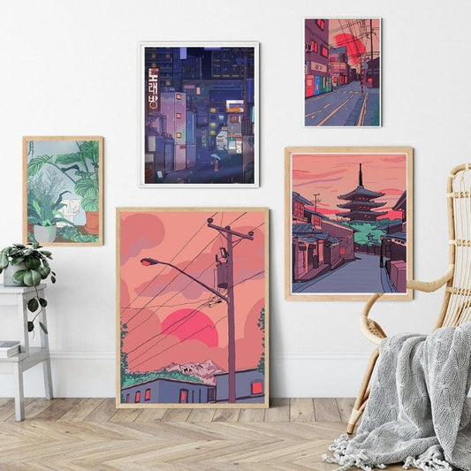 Arthia Designs - Aesthetic Night Japanese Street Canvas Art - Review