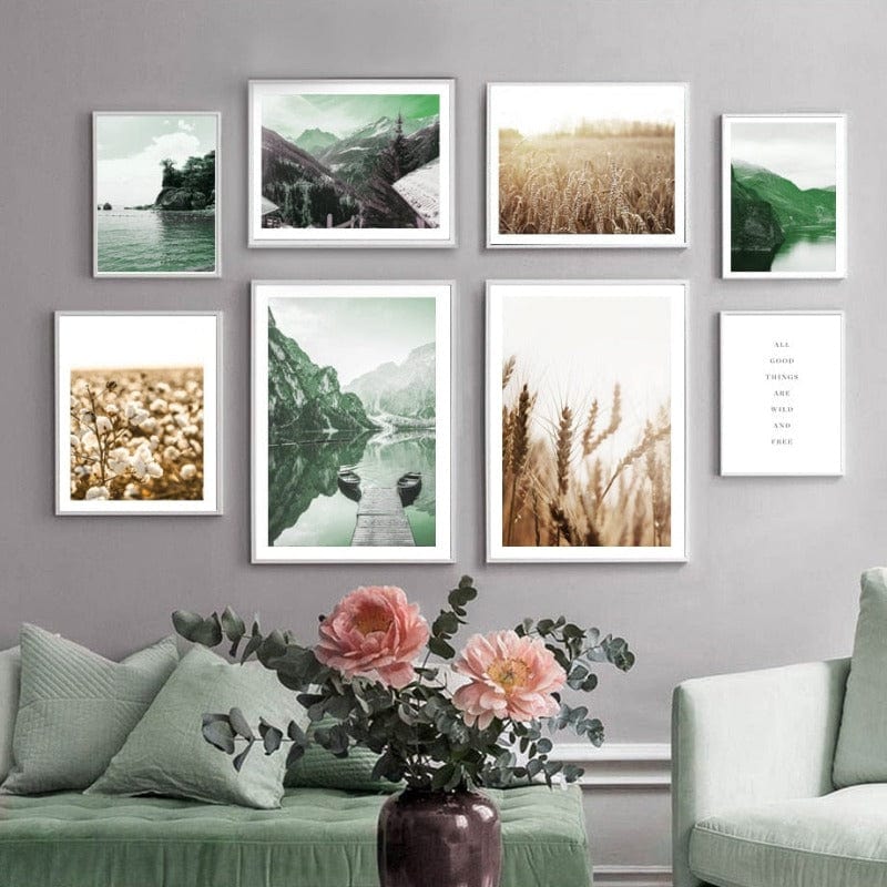 Arthia Designs - Natural Green Mountain Lake Canvas Art - Review