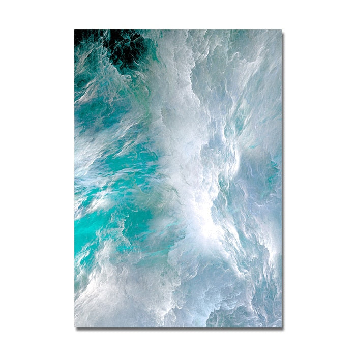 Arthia Designs - Abstract Blue Marble Wave Canvas Art - Review