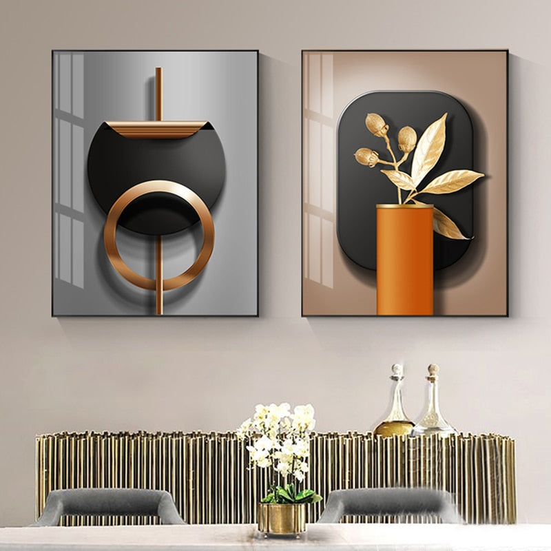 Arthia Designs - Abstract Black Copper Geometric Canvas Art - Review