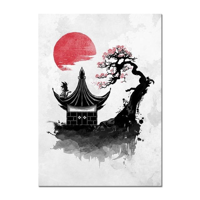 Arthia Designs - Dragon Ball Ink Red Black Canvas Art - Review