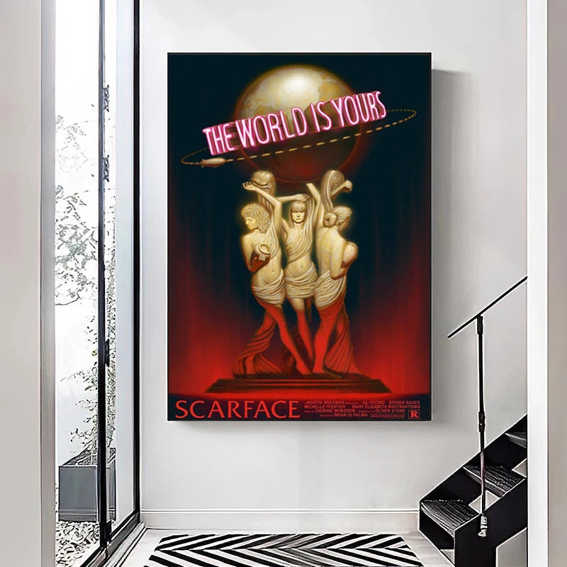 Arthia Designs - Retro Trippy Scarface Movie Canvas Art - Review