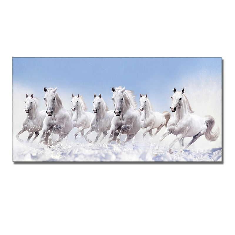 Arthia Designs - Seven Running White Horse Canvas Art - Review