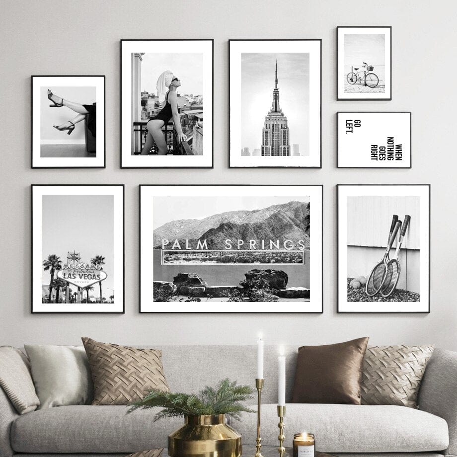 Arthia Designs - Black & White Palm Springs Lifestyle Canvas Art - Review