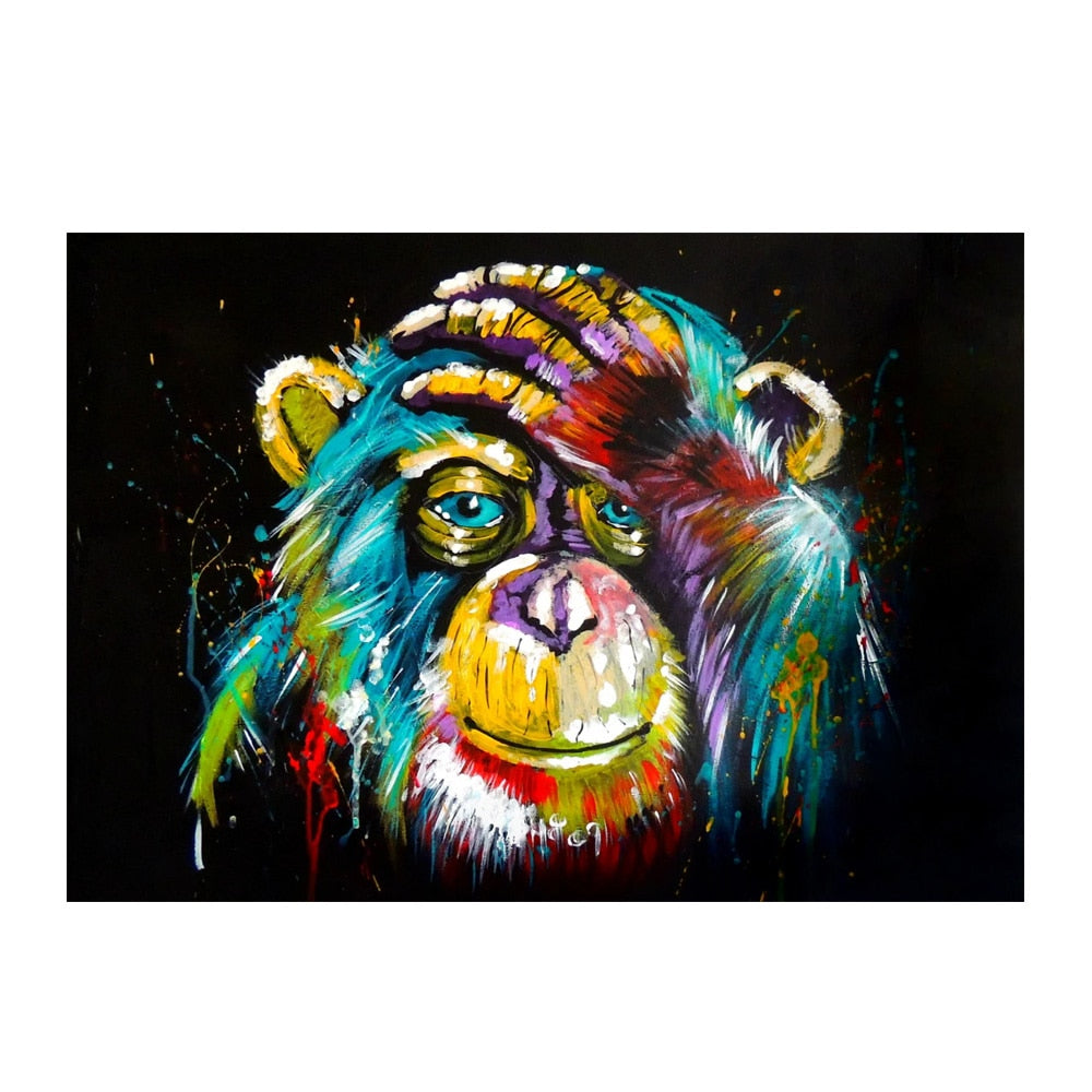 Arthia Designs - Watercolor Graffiti Thinking Monkey Canvas Art - Review