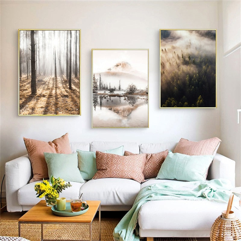 Arthia Designs - Autumn Nordic Forest Landscape Canvas Art - Review