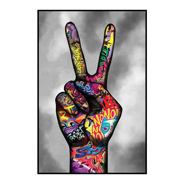 Arthia Designs - Abstract Hand Graffiti Walls Canvas Art - Review