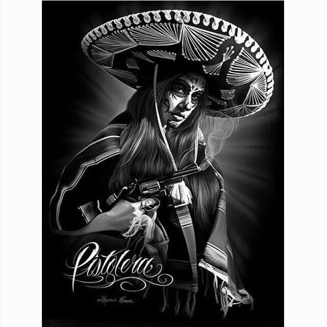 Arthia Designs - Black & White Masked Tattoo Girl Canvas Art - Review