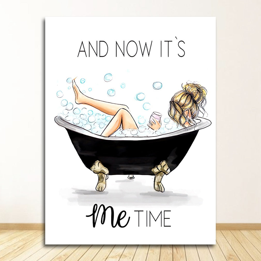 Arthia Designs - Girl On Bathtub Canvas Art - Review