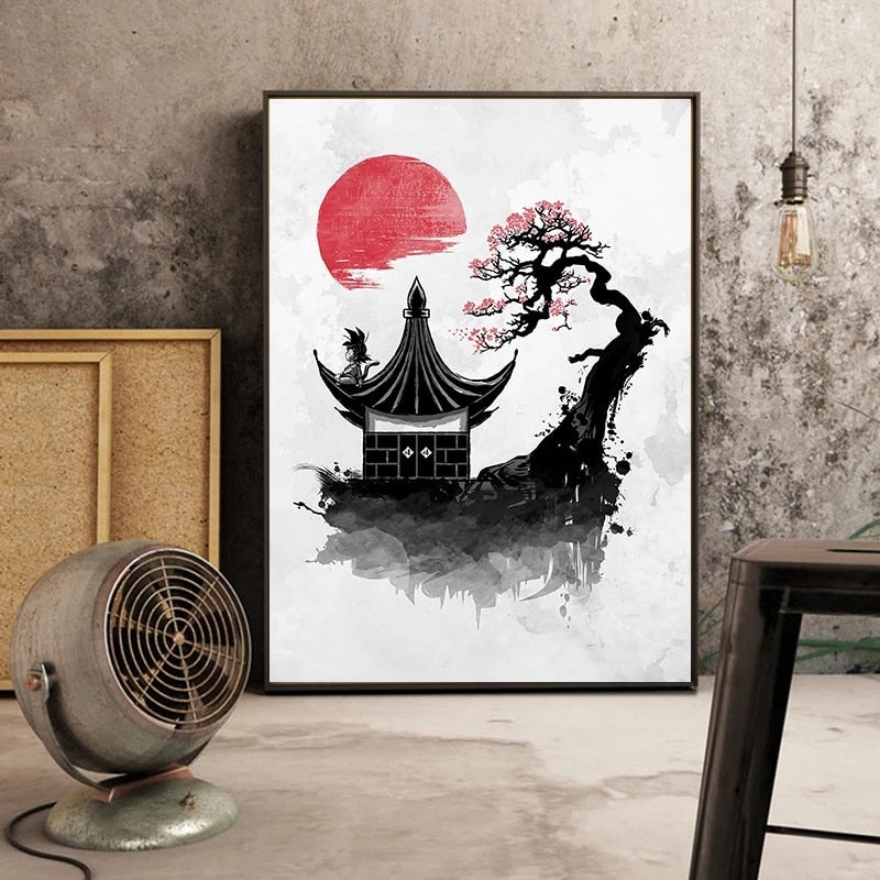 Arthia Designs - Dragon Ball Ink Red Black Canvas Art - Review