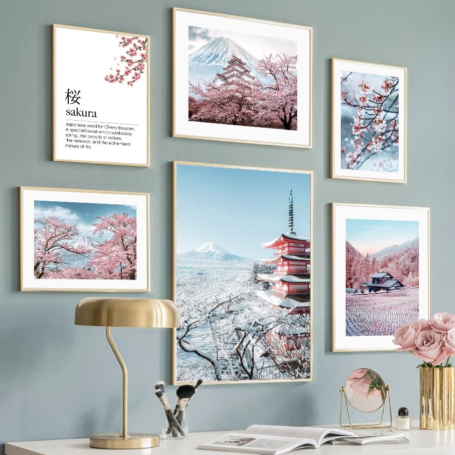 Arthia Designs - Mount Fuji Sakura Temple Canvas Art - Review