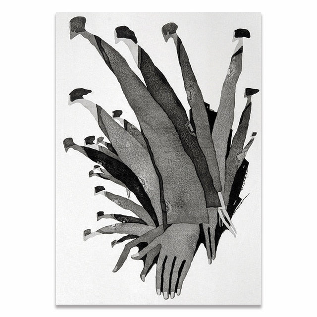 Arthia Designs - Black White Abstract Characters Fashion Canvas Art - Review