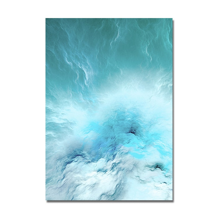 Arthia Designs - Abstract Blue Marble Wave Canvas Art - Review