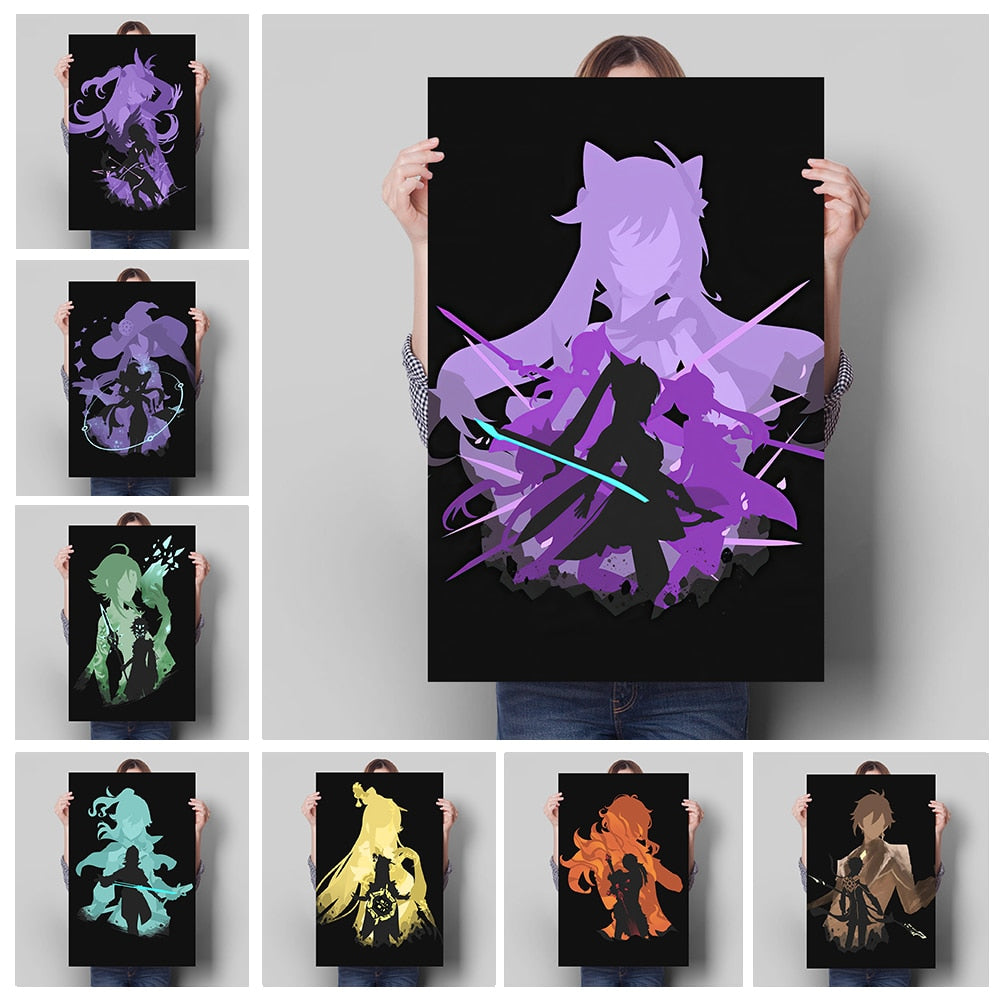 Arthia Designs - Genshin Impact Character Silhouette Canvas Art - Review