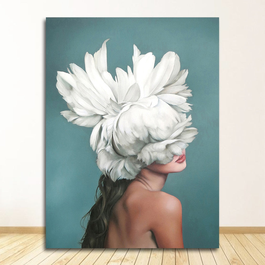 Arthia Designs - Flowers Feathers Woman Canvas Art - Review