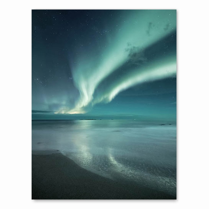 Arthia Designs - Nordic Aurora Lake Mountain Canvas Art - Review