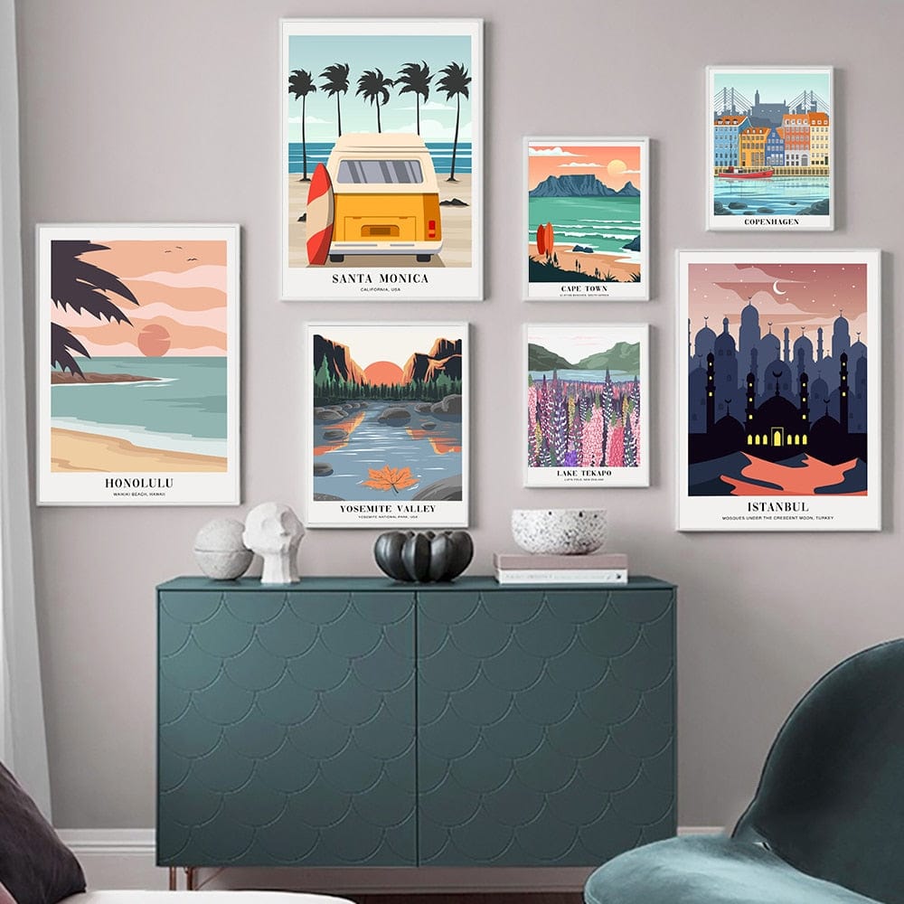 Arthia Designs - Santa Monica Honolulu Beaches Canvas Art - Review