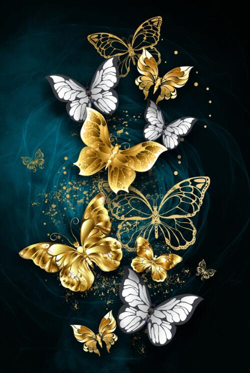 Arthia Designs - Golden Blue Butterfly Flower Canvas Art - Review