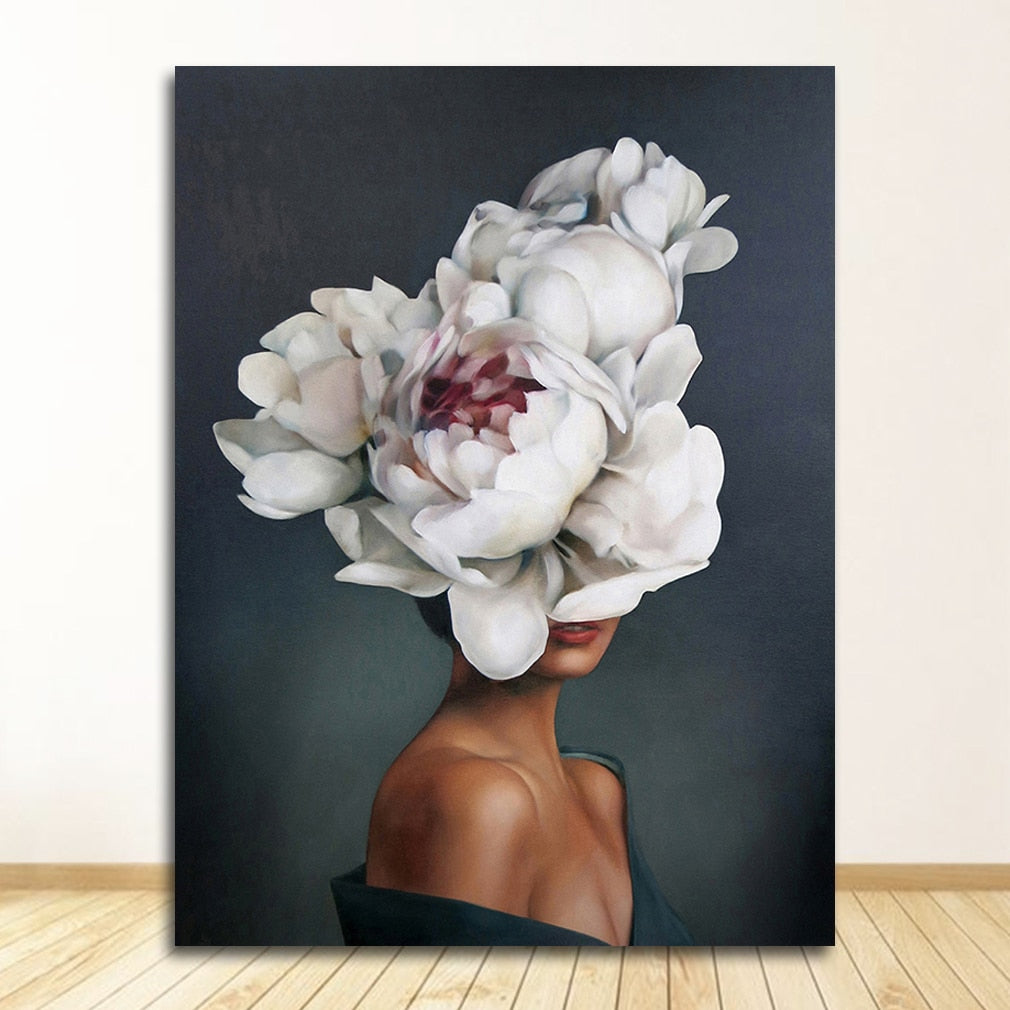 Arthia Designs - Flowers Feathers Woman Canvas Art - Review