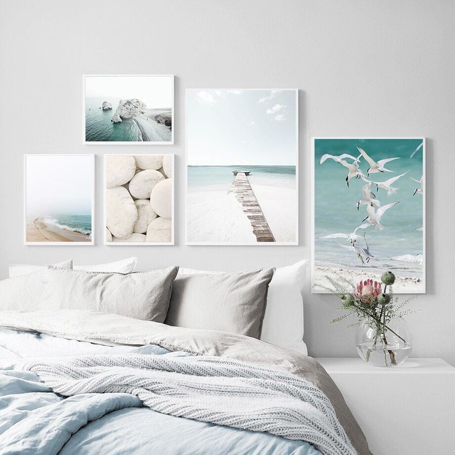 Arthia Designs - White Sand Beach Seagull Island Canvas Art - Review