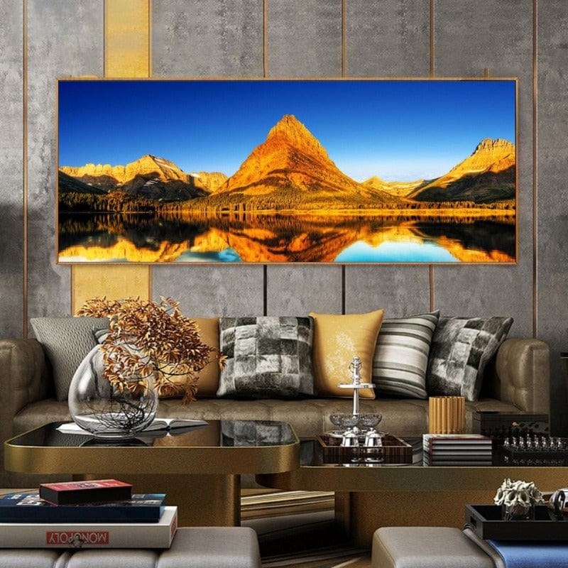 Arthia Designs - Mountain Rock Lake Landscape Canvas Art - Review