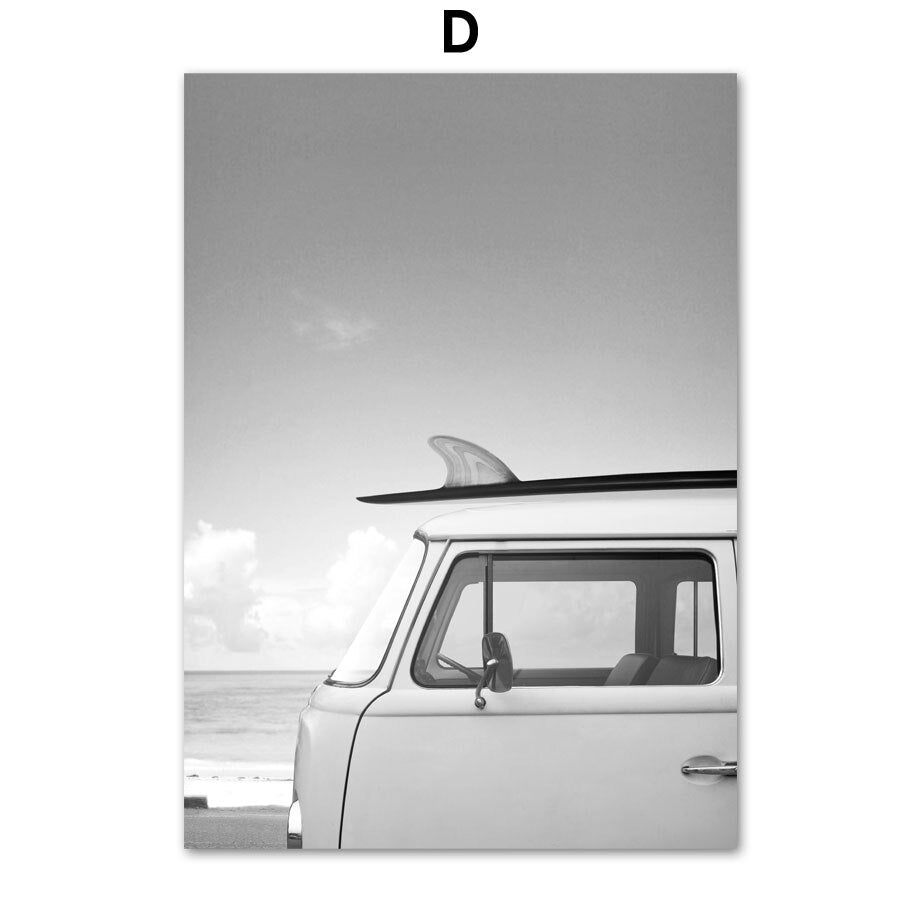 Arthia Designs - Black White Surf Beach Potrait Canvas Art - Review