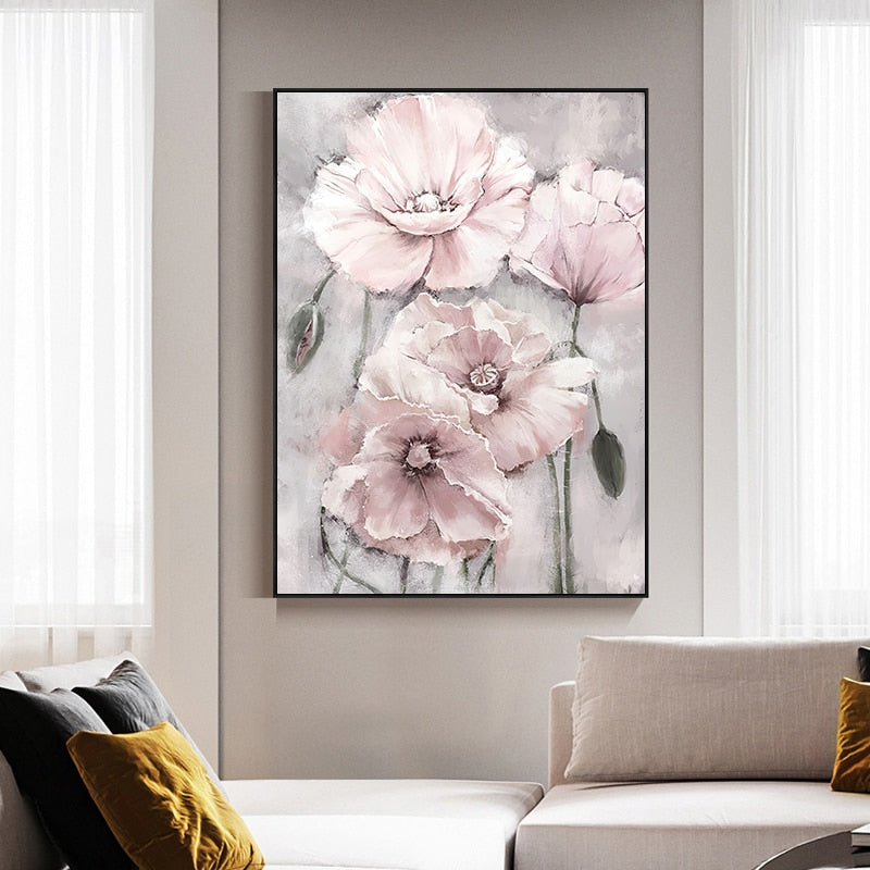 Arthia Designs - Pink Flowers Watercolor Canvas Art - Review