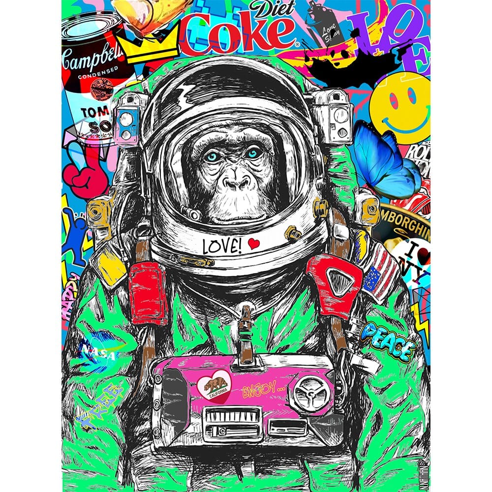 Arthia Designs - Monkey Space Graffiti Pop Art Canvas Art - Review