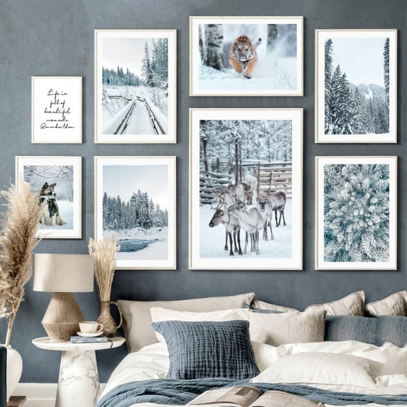 Arthia Designs - Winter Forest Animal Gallery Wall Canvas Art - Review