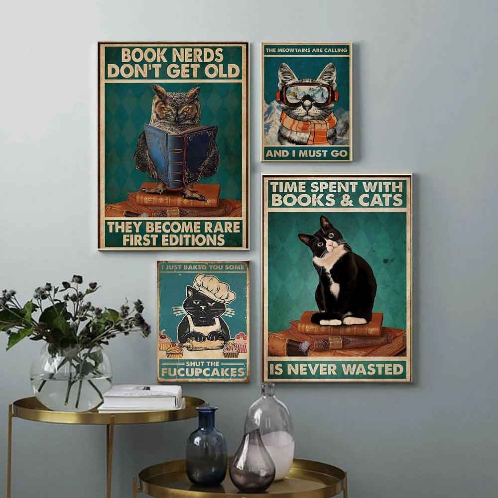 Arthia Designs - Funny Vintage Black Cat Canvas Art - Review